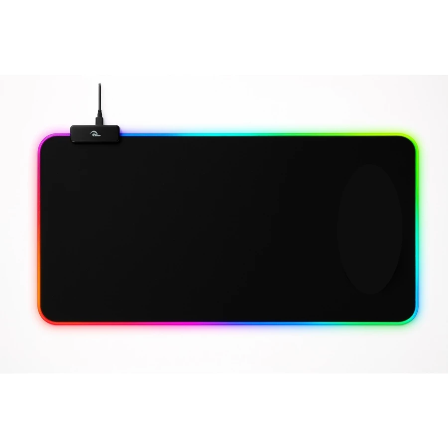 Mouse Pad Gamer Grande 70x35 Preto, Costurada Antiderrapante Com LED