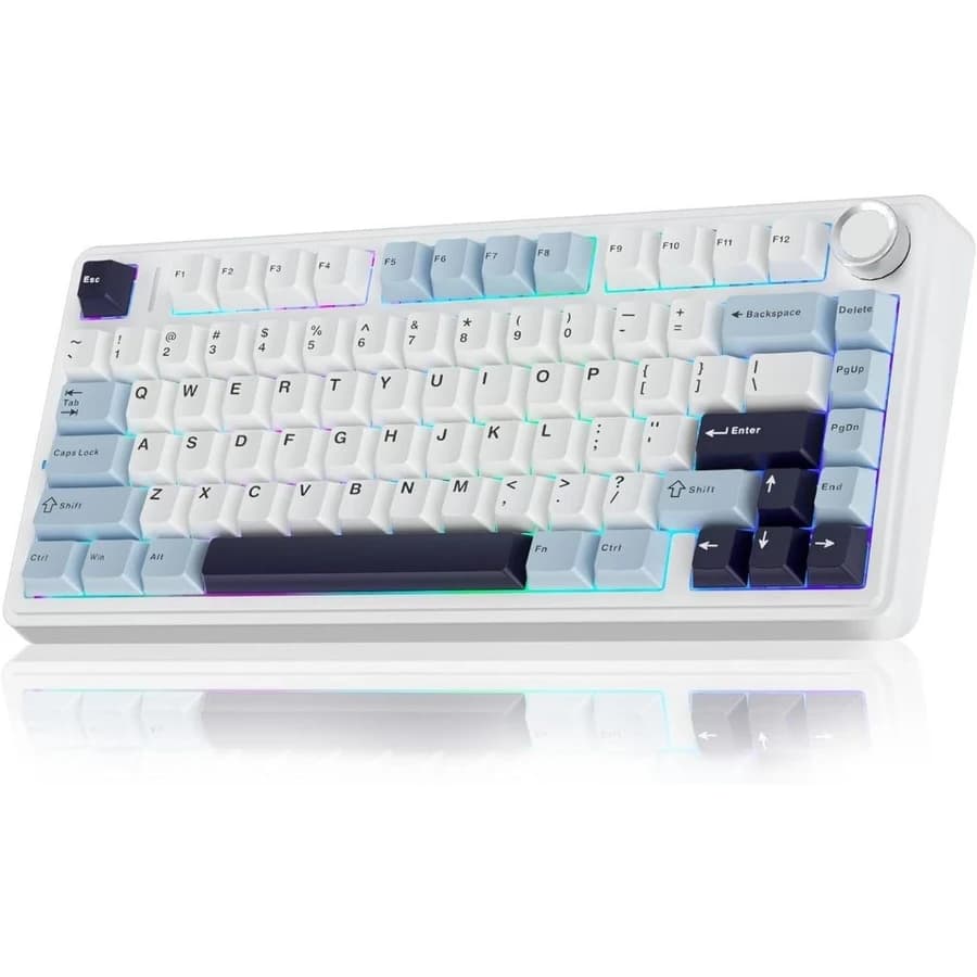 Teclado Gamer Aula F75 Bluetooth 2.4g Sem Fio Mecânico RGB